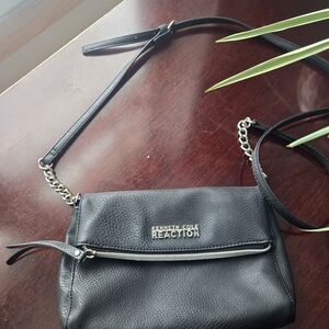 Kenneth Cole Reaction Black Leather Crossbody Bag